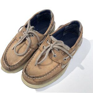 SPERRY LANYARD Top Sider Boat Slip-On Tan Shoes Size - 1M Boys